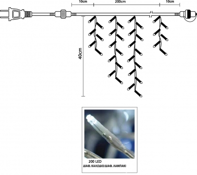    200 LED   -  (4m X 0,40m)