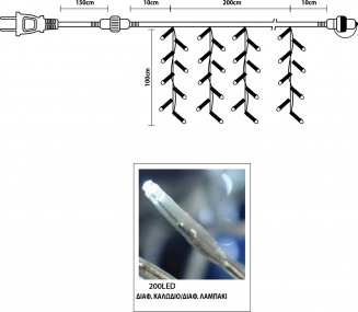 ����������������� ������� �������� 200 LED  - ����� 2m X 1m